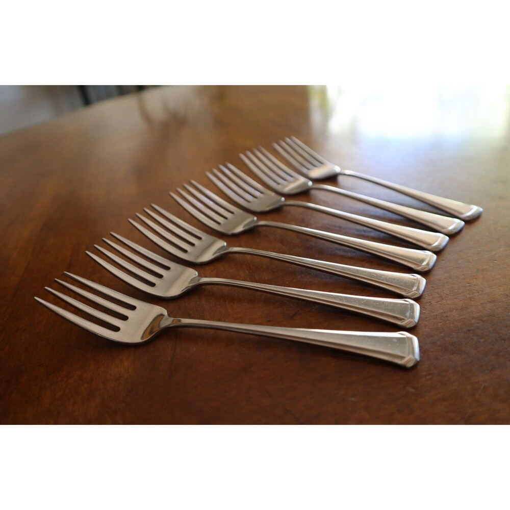 Lot Of 7x Oneida Maestro St Leger SSS Stainless Flatware Salad Forks 6.2” USA - Picture 7 of 8